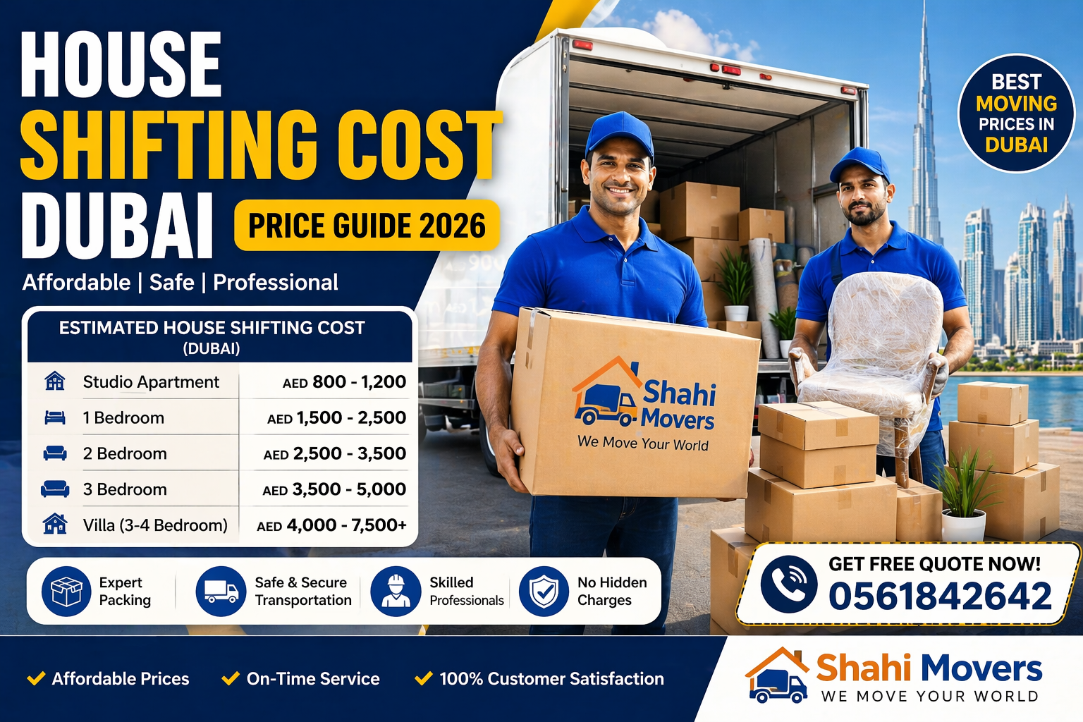House Shifting Cost Dubai
