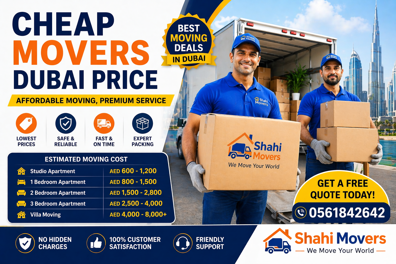 cheap movers Dubai price