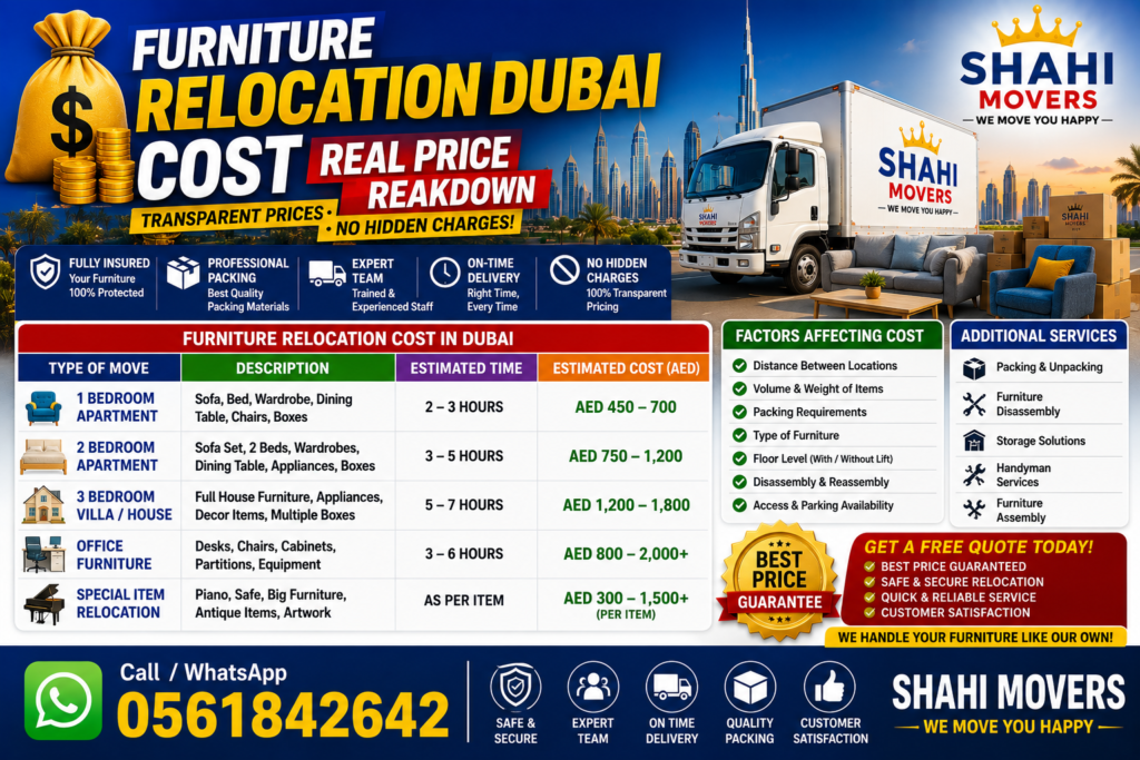 Furniture Relocation Dubai Cost – Real Price Breakdown