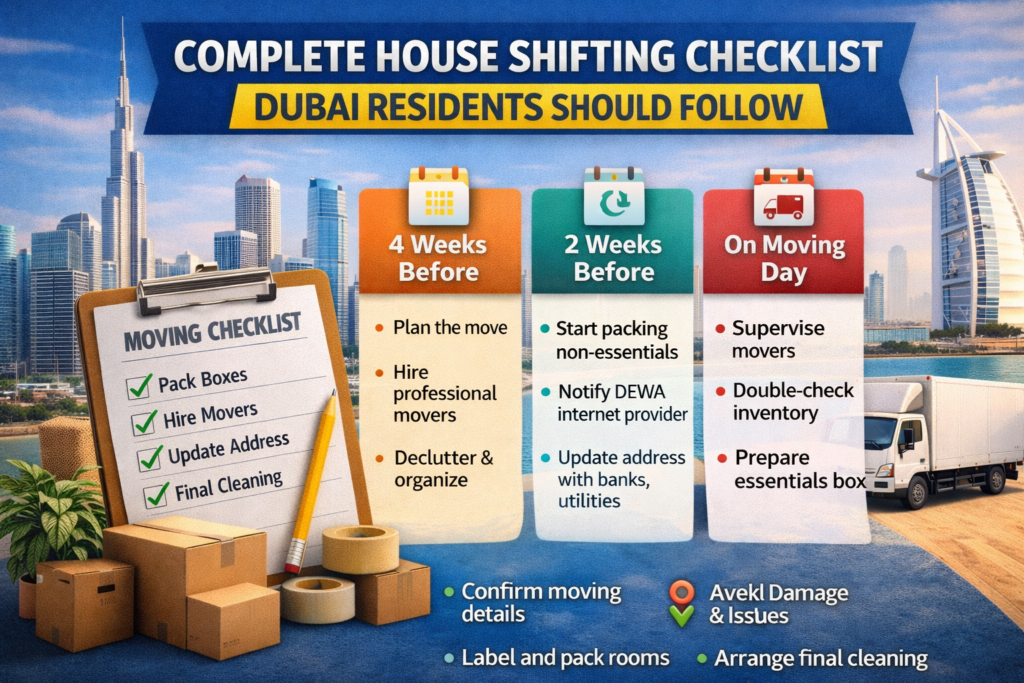 House shifting checklist for Dubai residents House Shifting Checklist Dubai Residents Should Follow