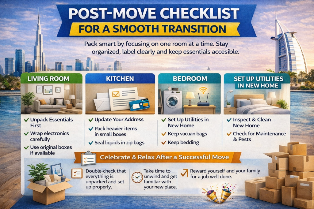 Post-move checklist for a smooth transition Post-Move Checklist