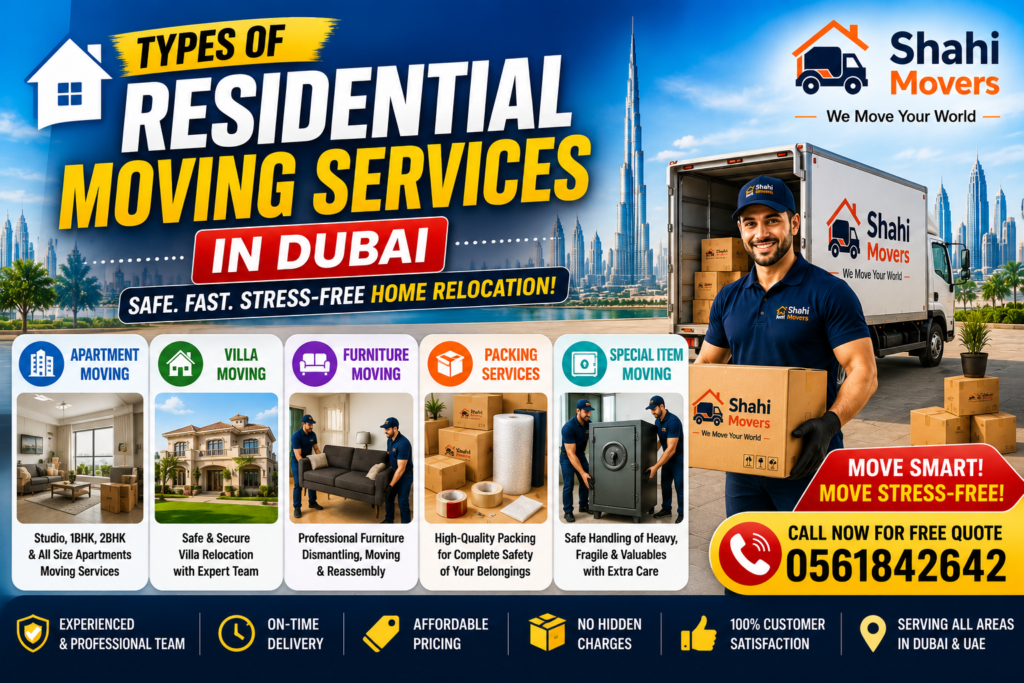 Residential moving services in Dubai
