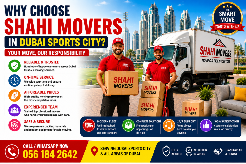 Your move, our responsibility in Dubai villa movers Dubai Sports City